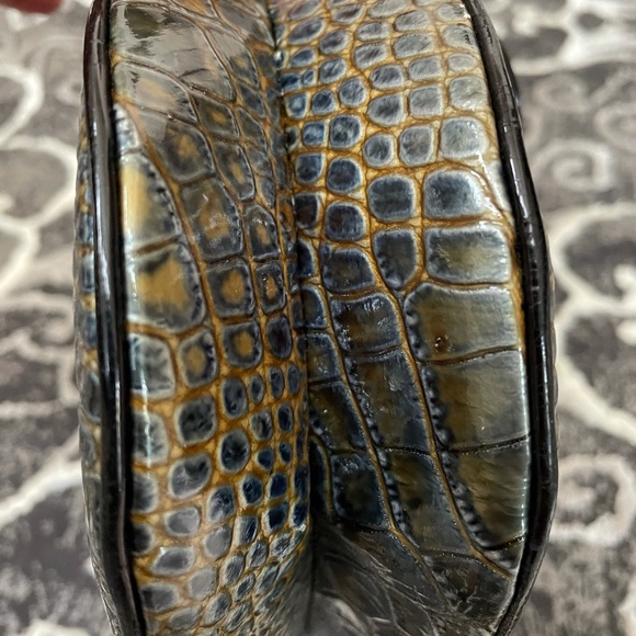 Dior crocodile bag Saddle Embossed Green/Blue gold hardware , rare find - Picture 10 of 16